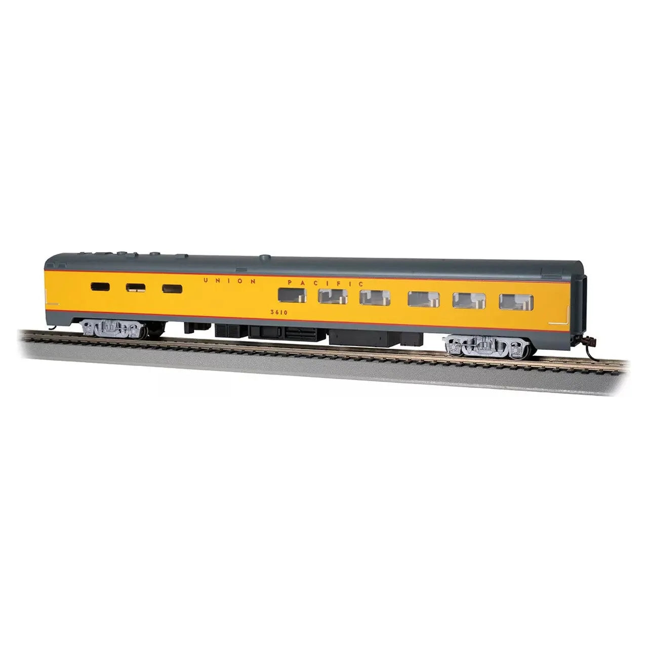 Bachmann, HO Scale, 14802, 85' Smooth-Side Dining Car With Lighted Interior, United Pacific, #3610