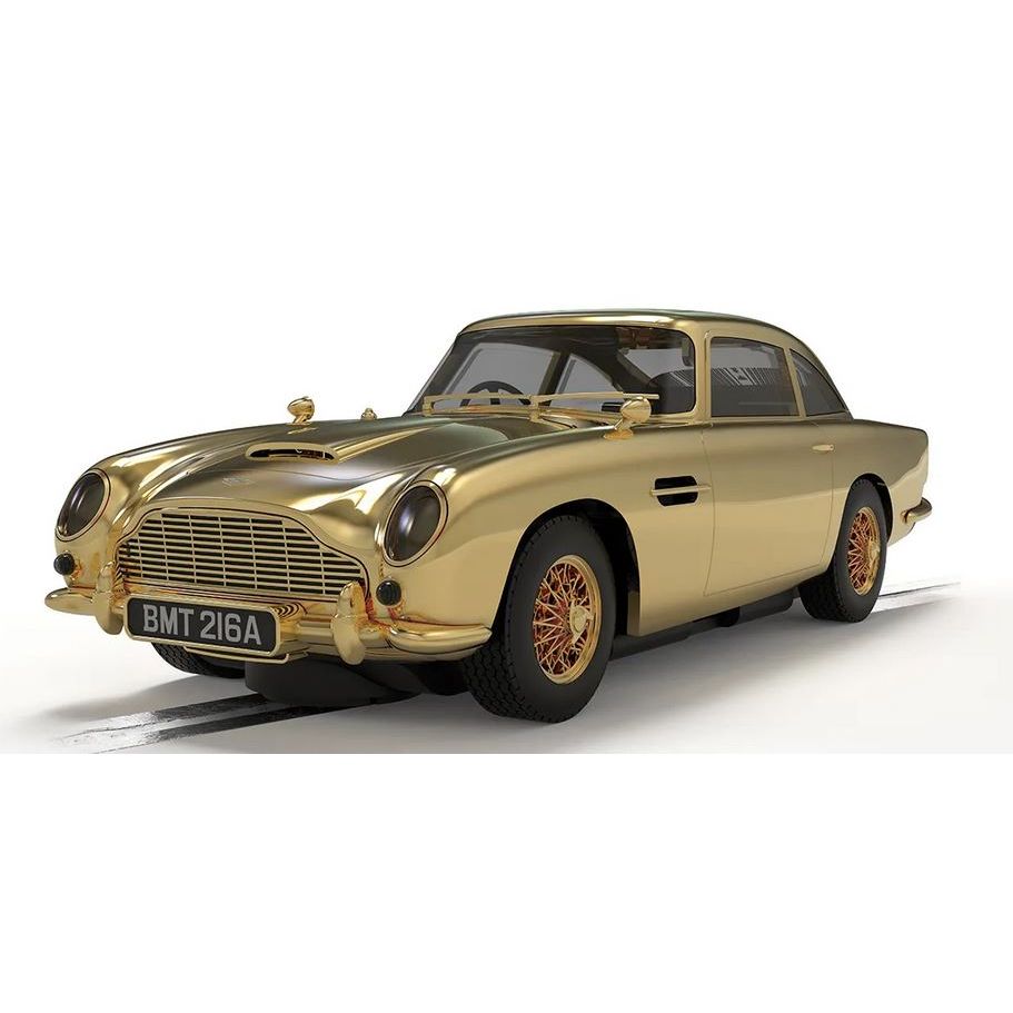 Scalextric, C4550a, James Bond - Aston Martin DB5, 60th Anniversary Gold Edition, 1/32 Scale w/Lights
