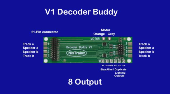 Nixtrainz, NTZ1, HO Scale, Decoder Buddy Motherboard for 21 Pin Decoder, Version 1 (Original)