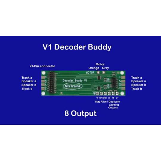 Nixtrainz, NTZ1, HO Scale, Decoder Buddy Motherboard for 21 Pin Decoder, Version 1 (Original)