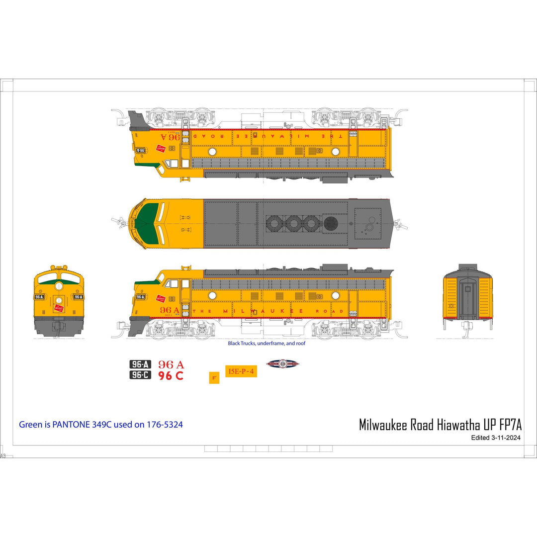 Kato, 106-0432, N Scale, FP7A & FP7B, Milwaukee Road, 96A/96B, Post 1955 Scheme, DCC Ready