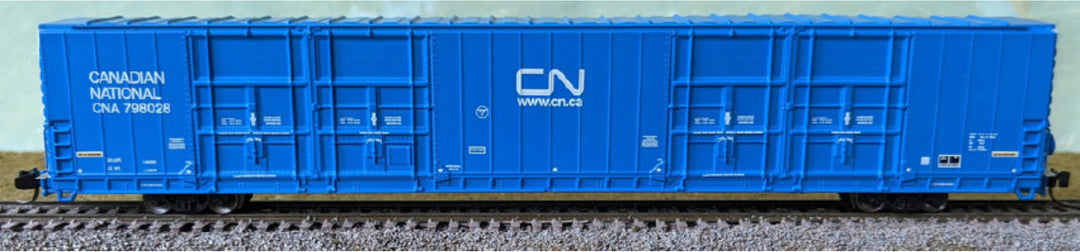 Bluford Shops, N Scale, 87320, 86’ Quad Door Boxcar, post-'74, Canadian National, #798028