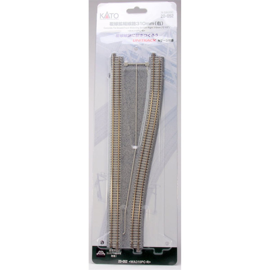 Kato, N Scale, 20052, Unitrack 12-1/5" Concrete Tie Double Track Widening Section Right