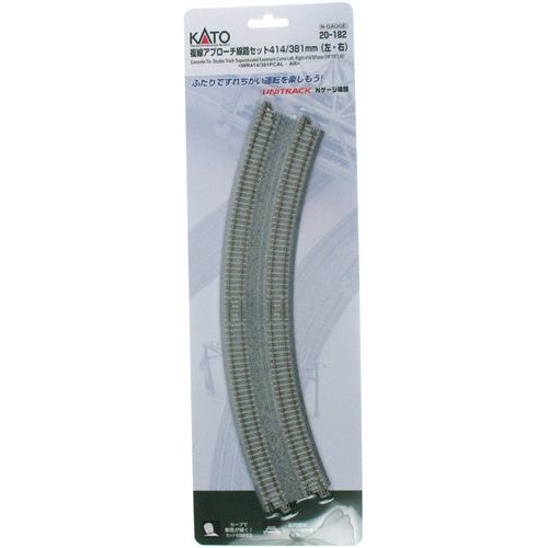 Kato, N Scale, 20182, Unitrack Concrete Tie Double Super-Elevated Easement Left And Right 15"/19" Radius 45-Degree Curved Track (2)