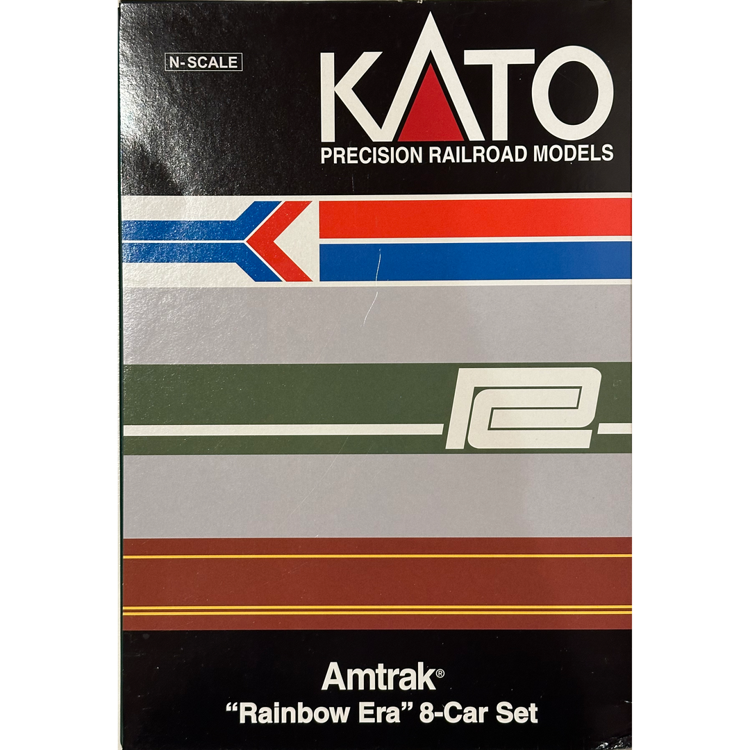 Kato, 106-1971, N Scale, Amtrak Rainbow Era Train, 8 passenger Car set