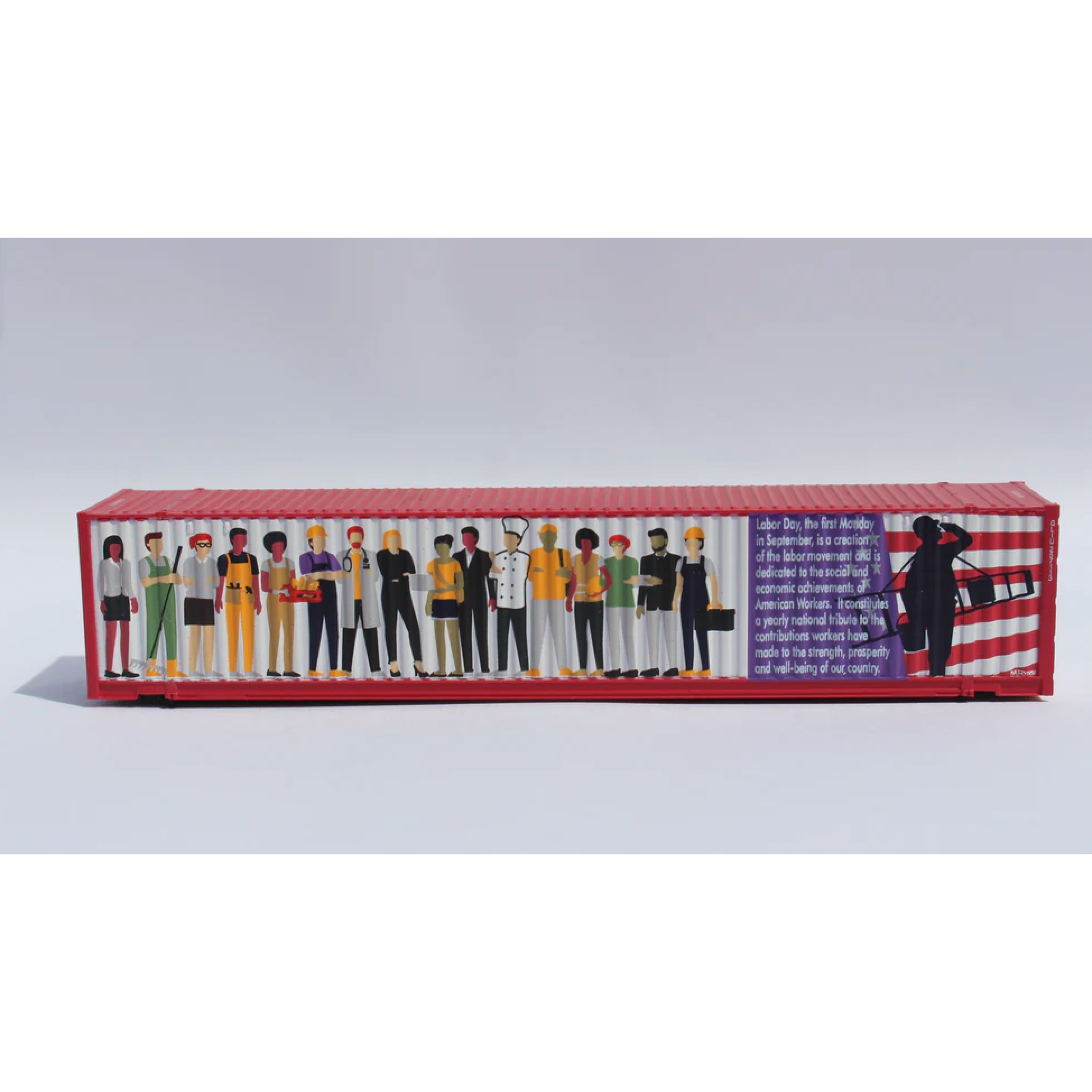 JTC, 485026, N Scale,  48' High Cube corrugated container "VS" Labor Day RED