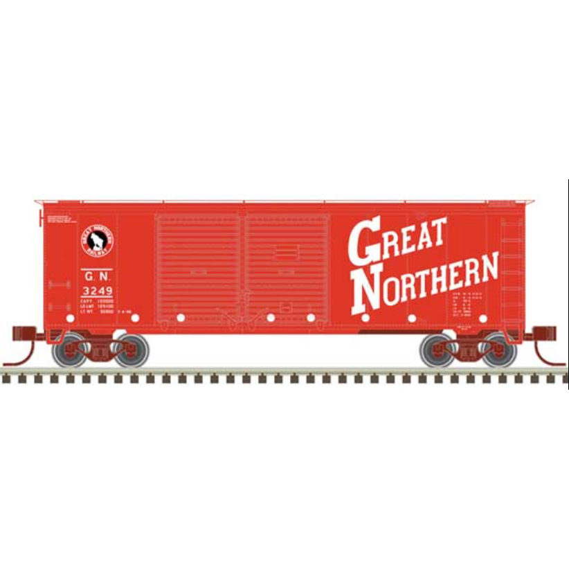 Atlas, N Scale, 50006203 40' Double-Door Boxcar, Great Northern #3249, 3336, 3345