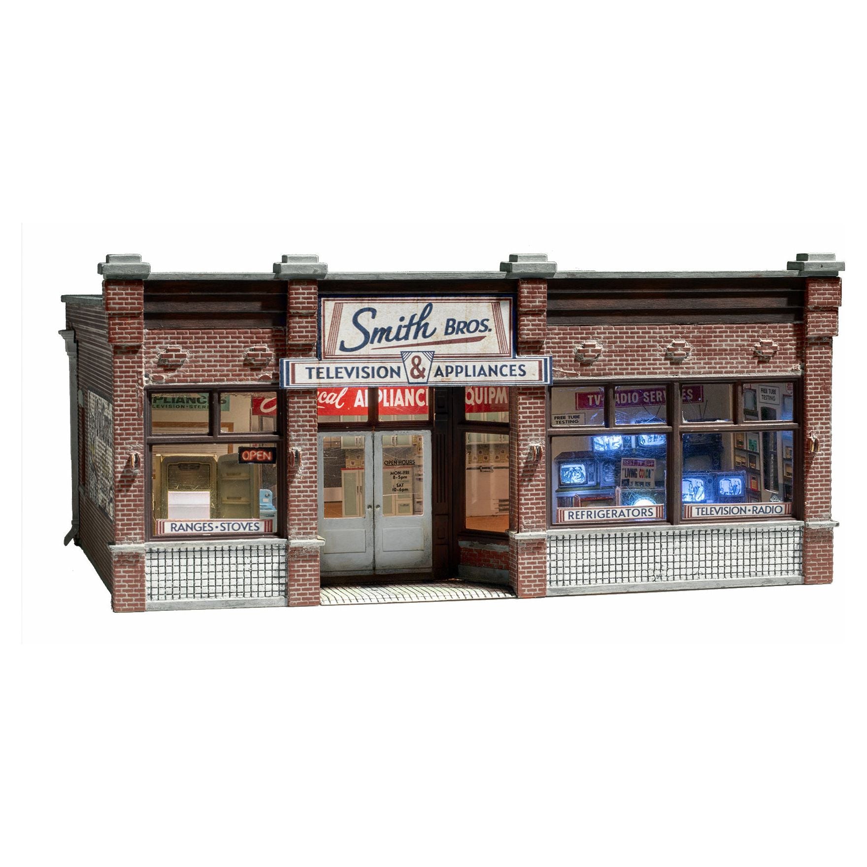 Woodland Scenics, N Scale, BR4959, Built and Ready, Smith Brothers TV and Appliance Store, (Interior Lights and effects))