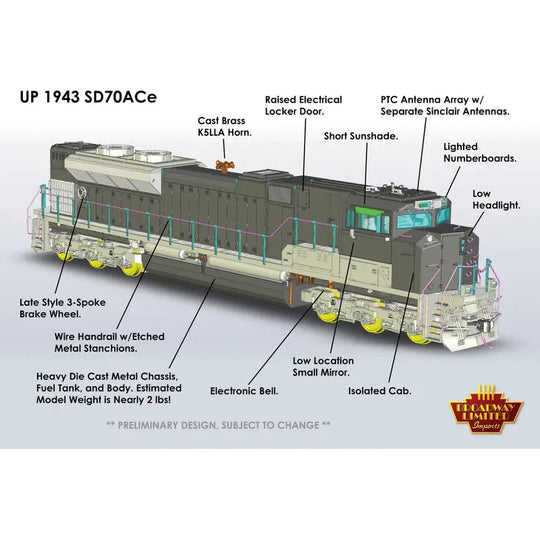 Broadway Limited Imports, 8683, HO Scale, EMD SD70ACe, UP, "Support Our Troup's" Paragon4, DCC and Sound and Smoke
