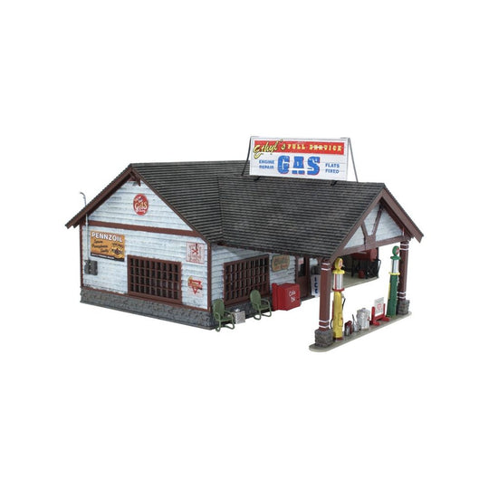 Woodland Scenics, N Scale, BR4935, Built and Ready, Ethyl's Gas and Service, (Interior Lighted)