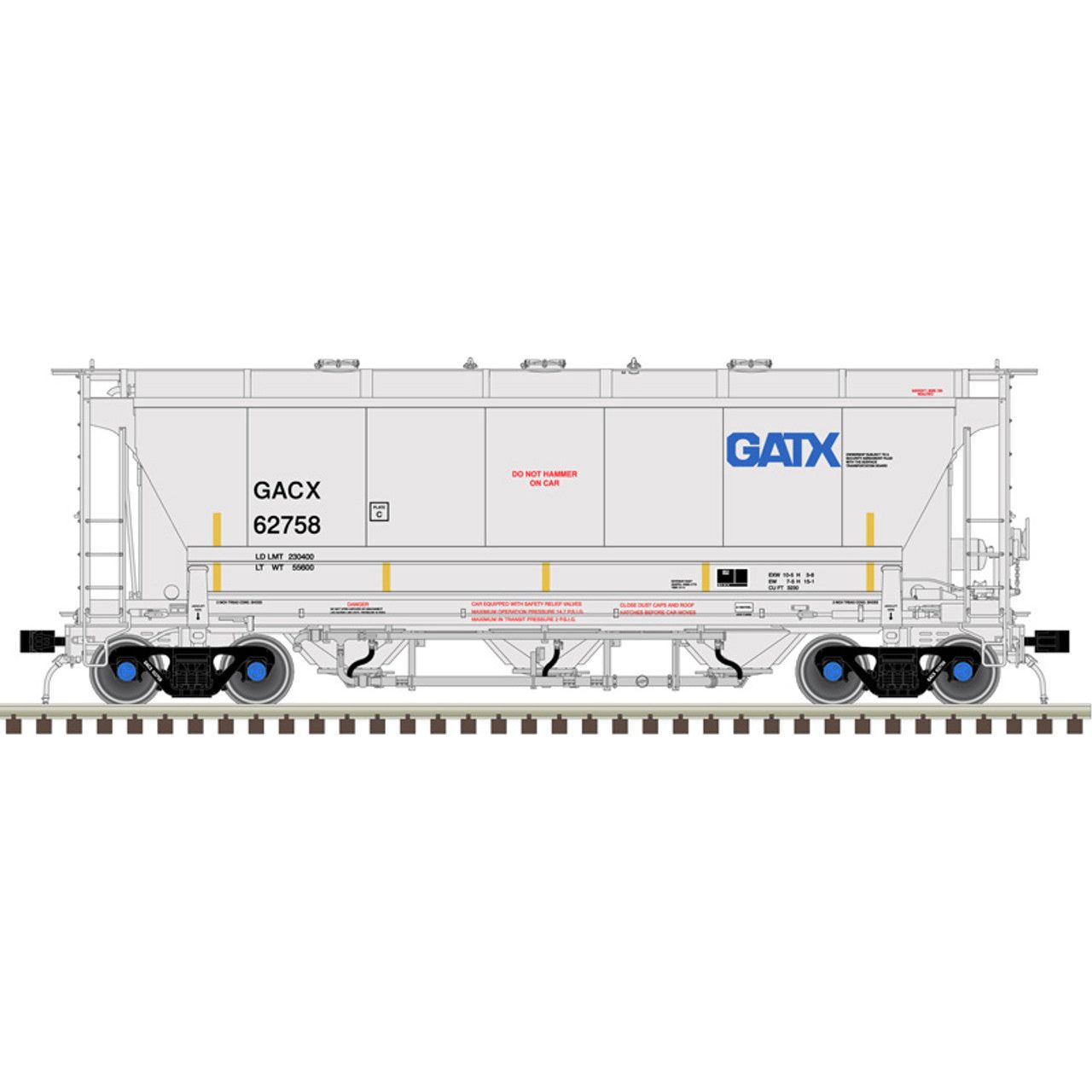 Atlas Master Line Plus, HO Scale, 20006839, Trinity 3230 Covered Hopper, General American, GACX,62766