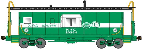 Blueford Shops, N Scale, 40160, International Car Half-Bay Window Caboose, NYC, "Safety Wherever", #20284