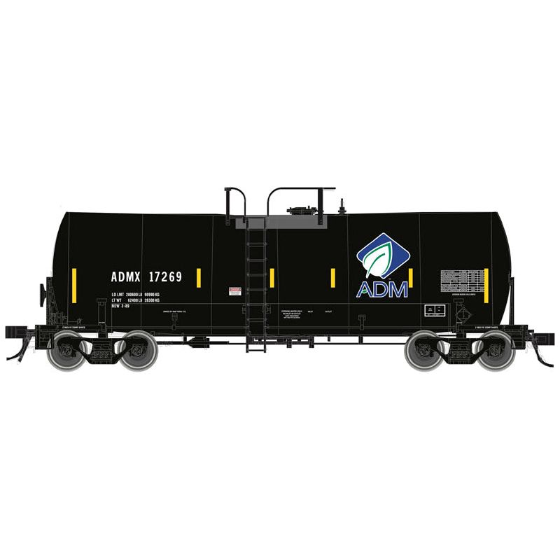 Atlas Master Line, N Scale, 50006453, Trinity 17,600 Gallon Corn Syrup Tank Car, ADM (Leaf And Conspicuity Stripes) #17269