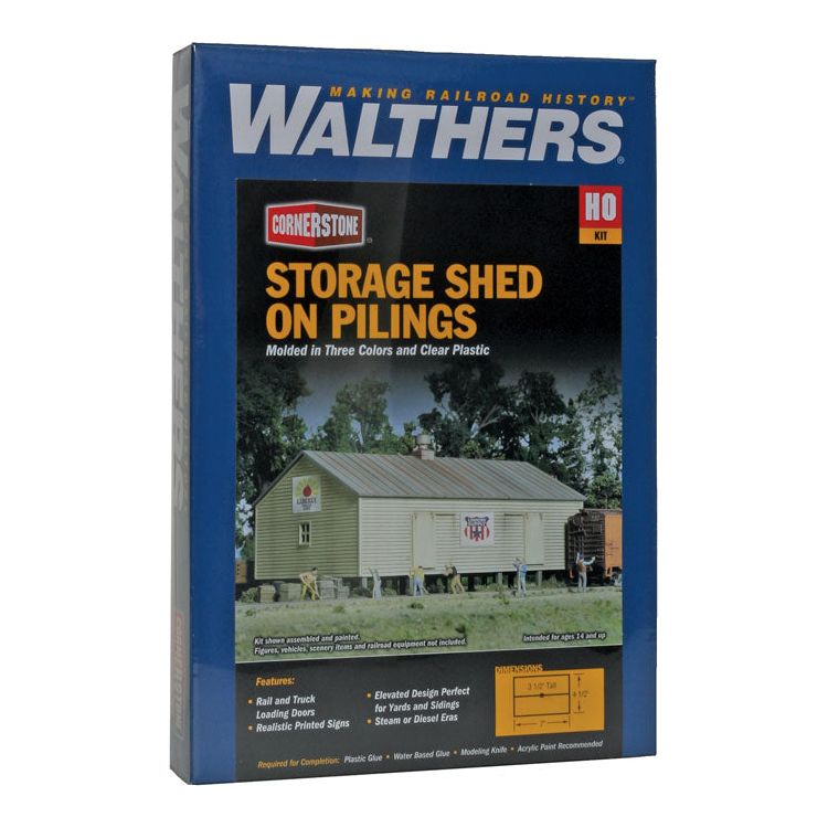 Walthers Cornerstone, HO Scale, 933-3529, Storage Shed on Pilings