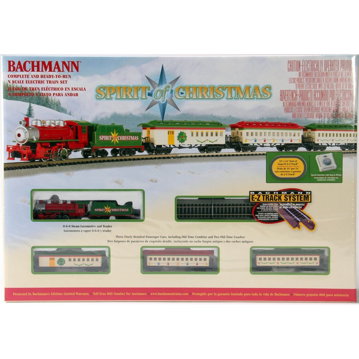 Bachmann N 24017 Spirit Of Christmas Electric Train Set, With E-Z Track