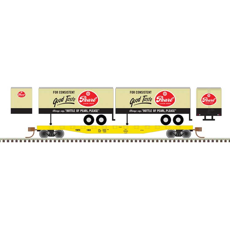 Atlas, 50 006 512, N Scale, Flat Car with 24' Trailers, Pearl/TXTC, #107