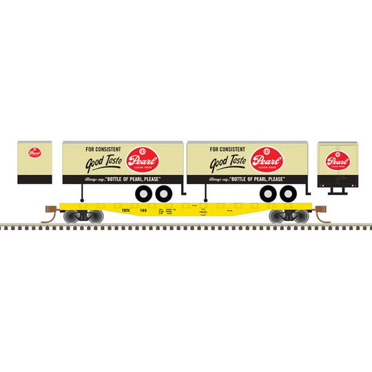 Atlas, 50 006 512, N Scale, Flat Car with 24' Trailers, Pearl/TXTC, #107