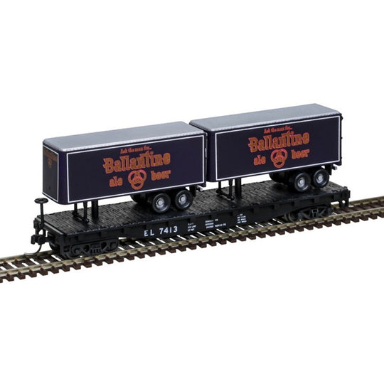 Atlas, 50 006 503, N Scale, Flat Car with 24' Trailers, Earie Lackawanna, Ballantine, #7394