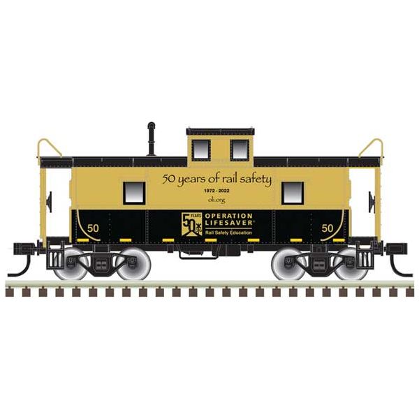 Atlas Trainman, N Scale, 50006266, C&O Style Center Cupola Caboose, Operation Lifesaver, #50