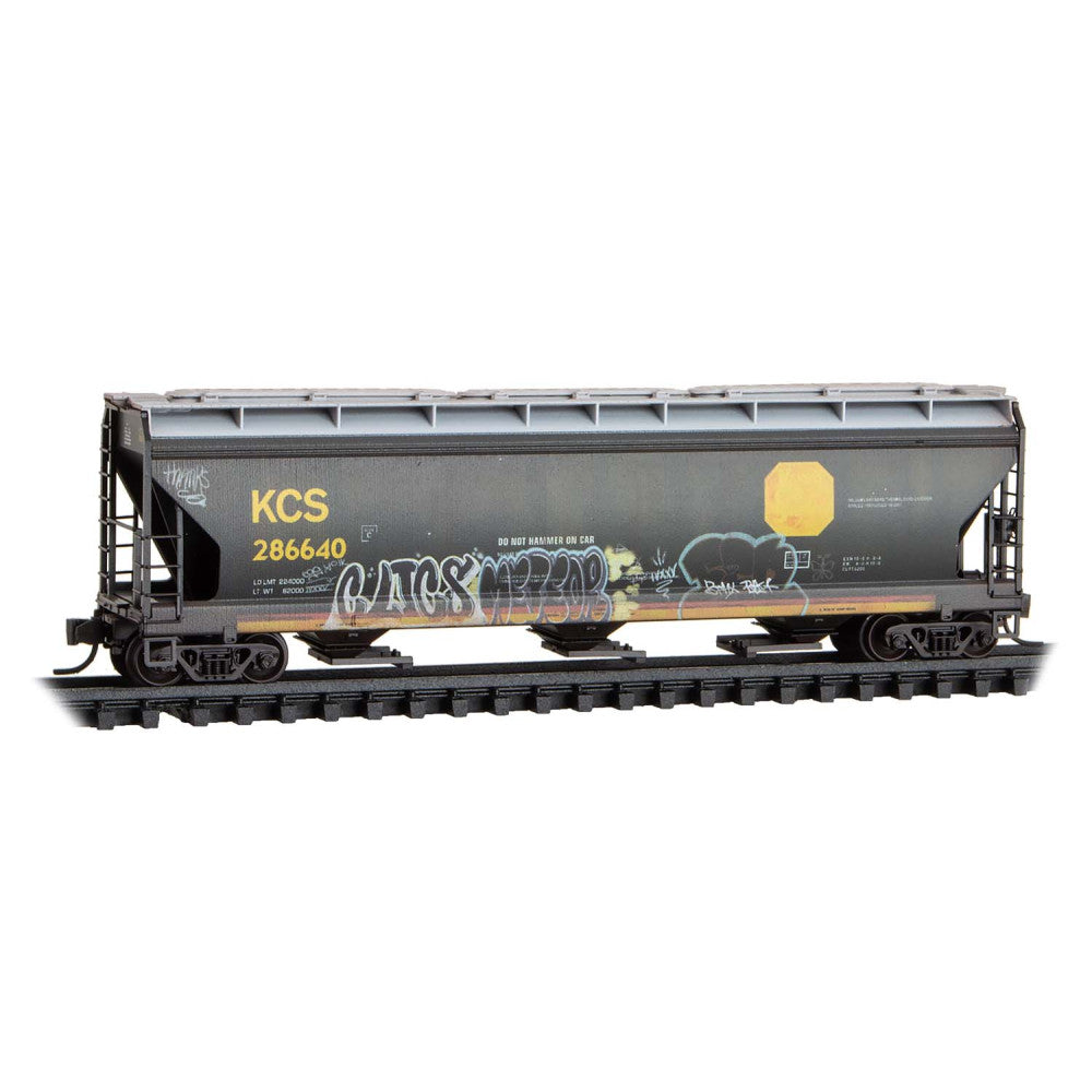 Micro-Trains, 983 05 097, N Scale, 3-Bay Covered Hoppers, KCS, Weathered, 3-Pack