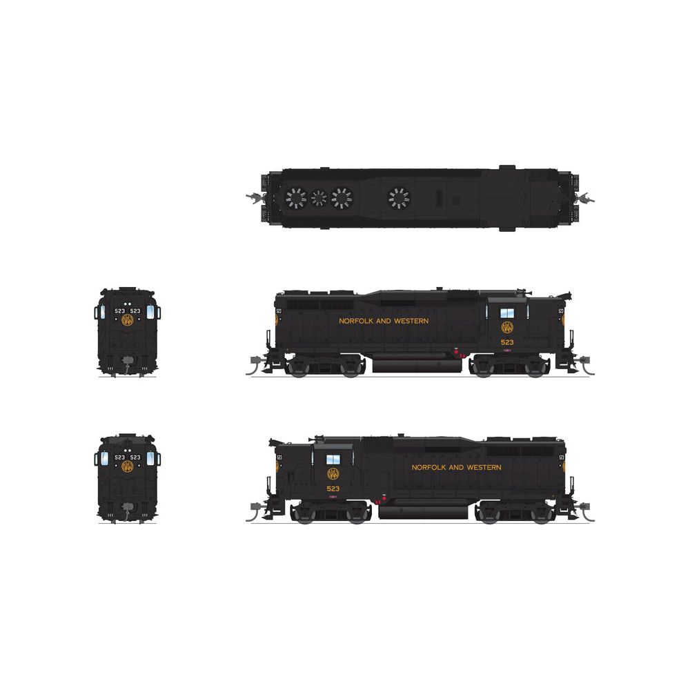 Broadway Limited Imports, HO Scale, 7573, EMD GP30, N&W, #525