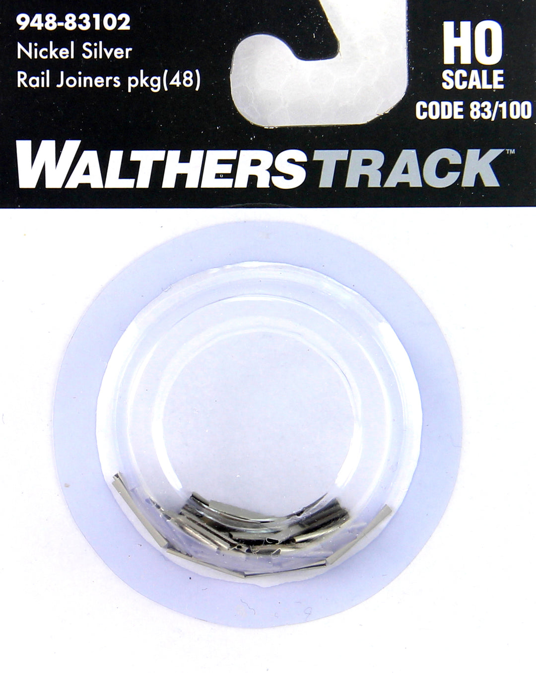 Walthers Track, HO Scale,  948-83102, Nickel Silver Rail Joiners, For Codes 83/100 Track (48)