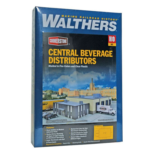 Walthers Cornerstone, HO Scale, 933-4042, Central Beverage Distributors With Office Annex Kit