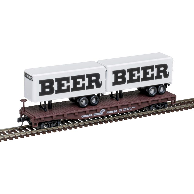 Atlas, 50 006 518, N Scale, Flat Car with 24' Trailers, Conrail, BEER, #700922