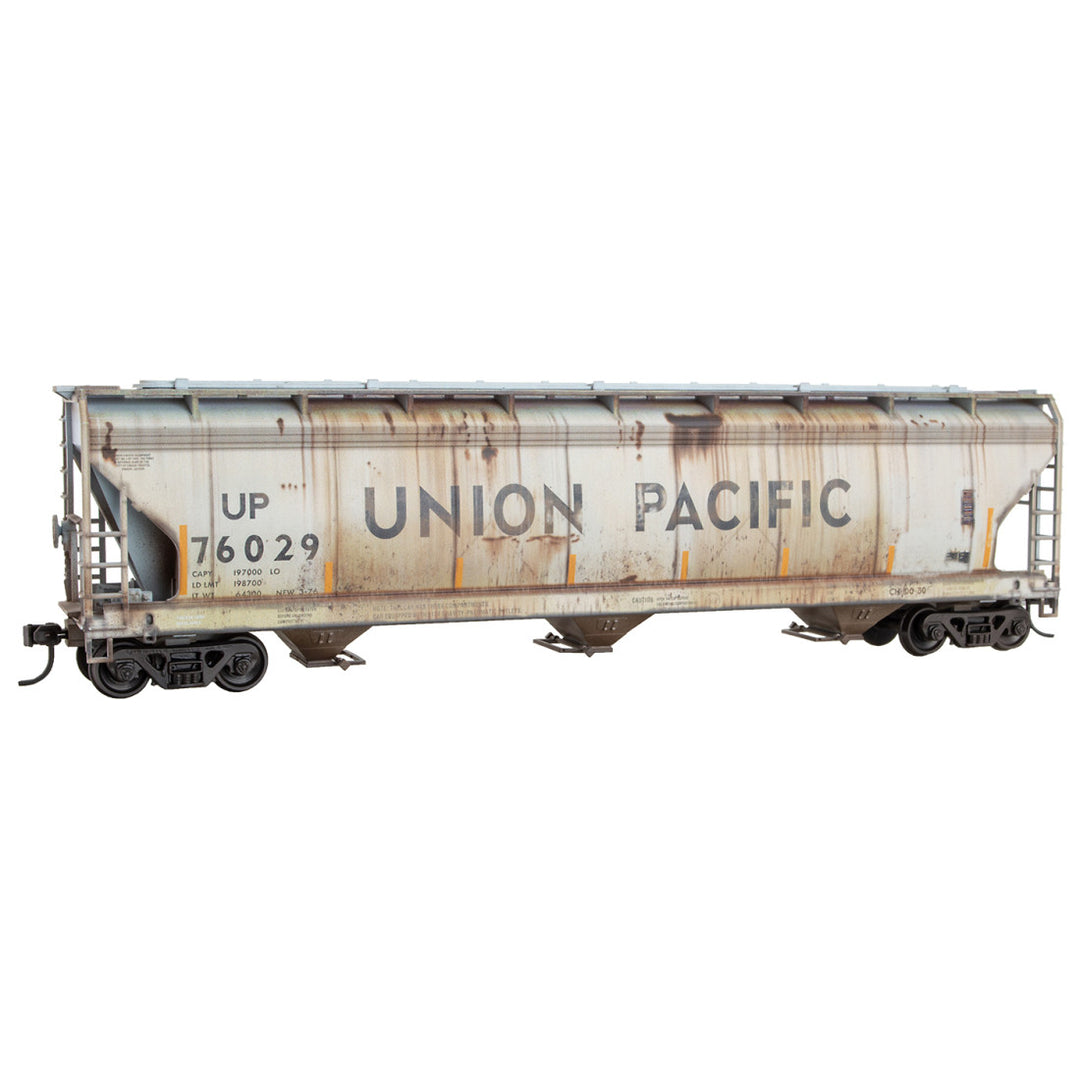 Micro-Trains, 2000-003, HO Scale, AFC 3-Bay Covered Hopper, Union Pacific, #76029, Weathered KIT