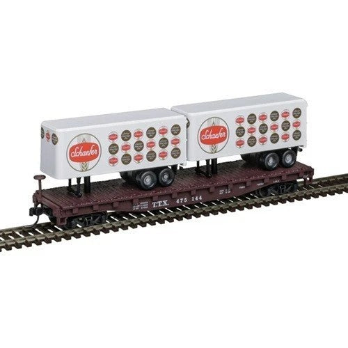 Atlas, 50 006 515, N Scale, Flat Car with 24' Trailers, TTX, Schaefer, #475096