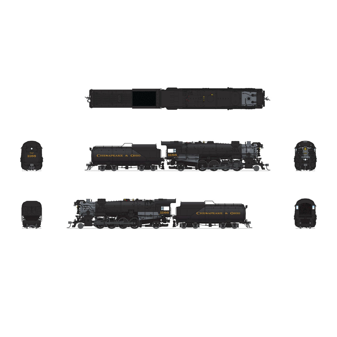 Broadway Limited Imports, 7598, HO Scale,  K-2 Mikado With 12-VC Tender, Chesapeake And Ohio #1194