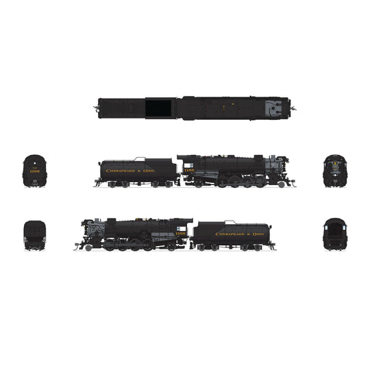Broadway Limited Imports, 7598, HO Scale,  K-2 Mikado With 12-VC Tender, Chesapeake And Ohio #1194