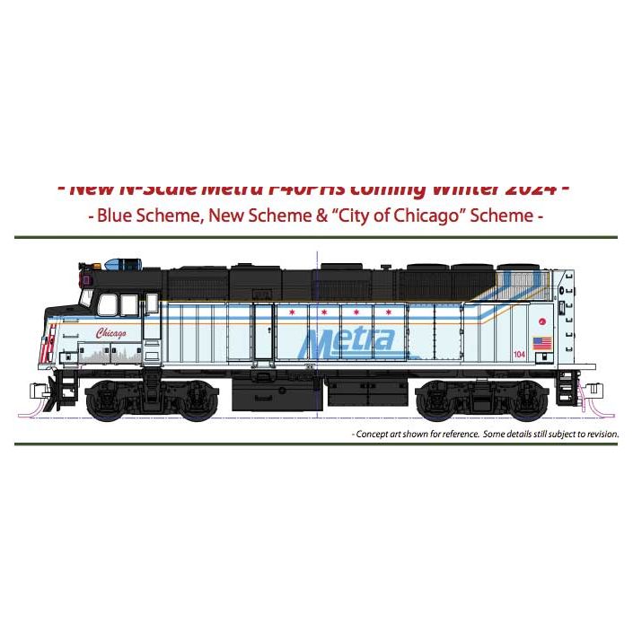 Kato, 106CHICAGO, N Scale, F40PH Gallery Bi-Level Commuter Train Starter Set, Chicago Metra "City Of Chicago"