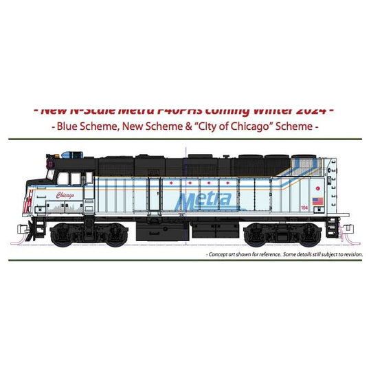 Kato, N Scale, 106CHICAGO, F40PH Gallery Bi-Level Commuter Train Starter Set, Chicago Metra "City Of Chicago"