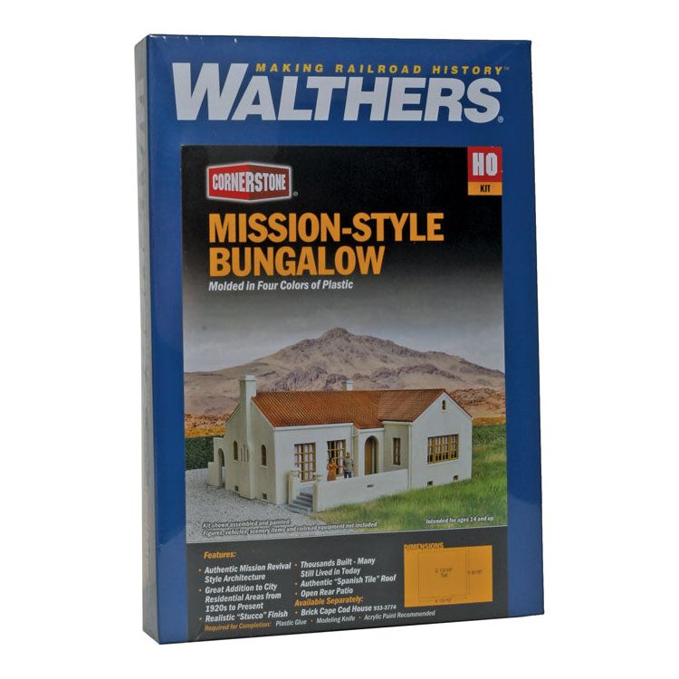 Walthers Cornerstone, HO Scale, 933-3785, Mission-Style Bungalow House