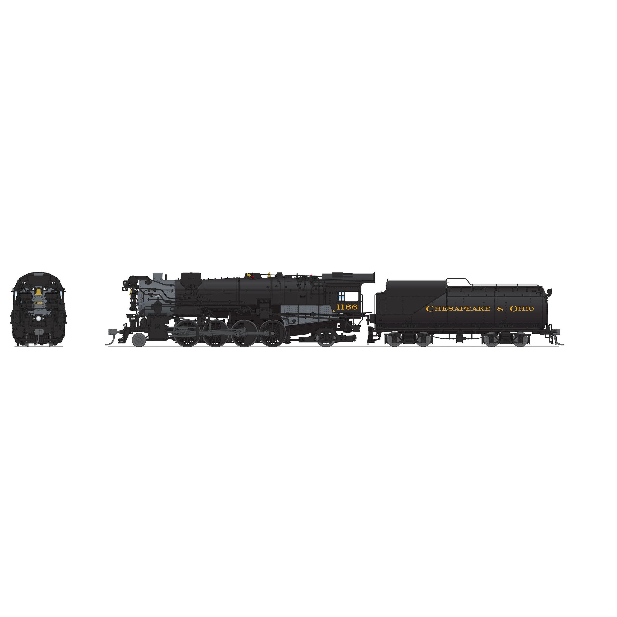 Broadway Limited Imports, 7598, HO Scale,  K-2 Mikado With 12-VC Tender, Chesapeake And Ohio #1194