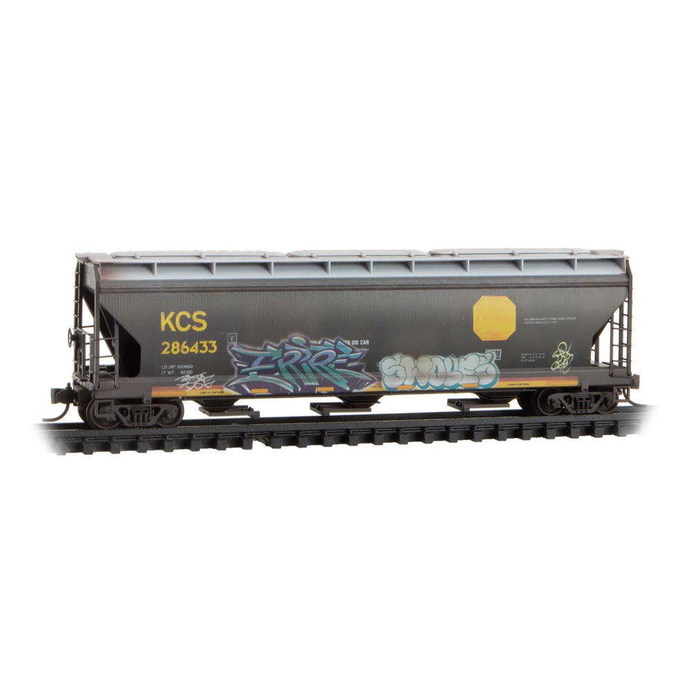 Micro-Trains, 983 05 097, N Scale, 3-Bay Covered Hoppers, KCS, Weathered, 3-Pack