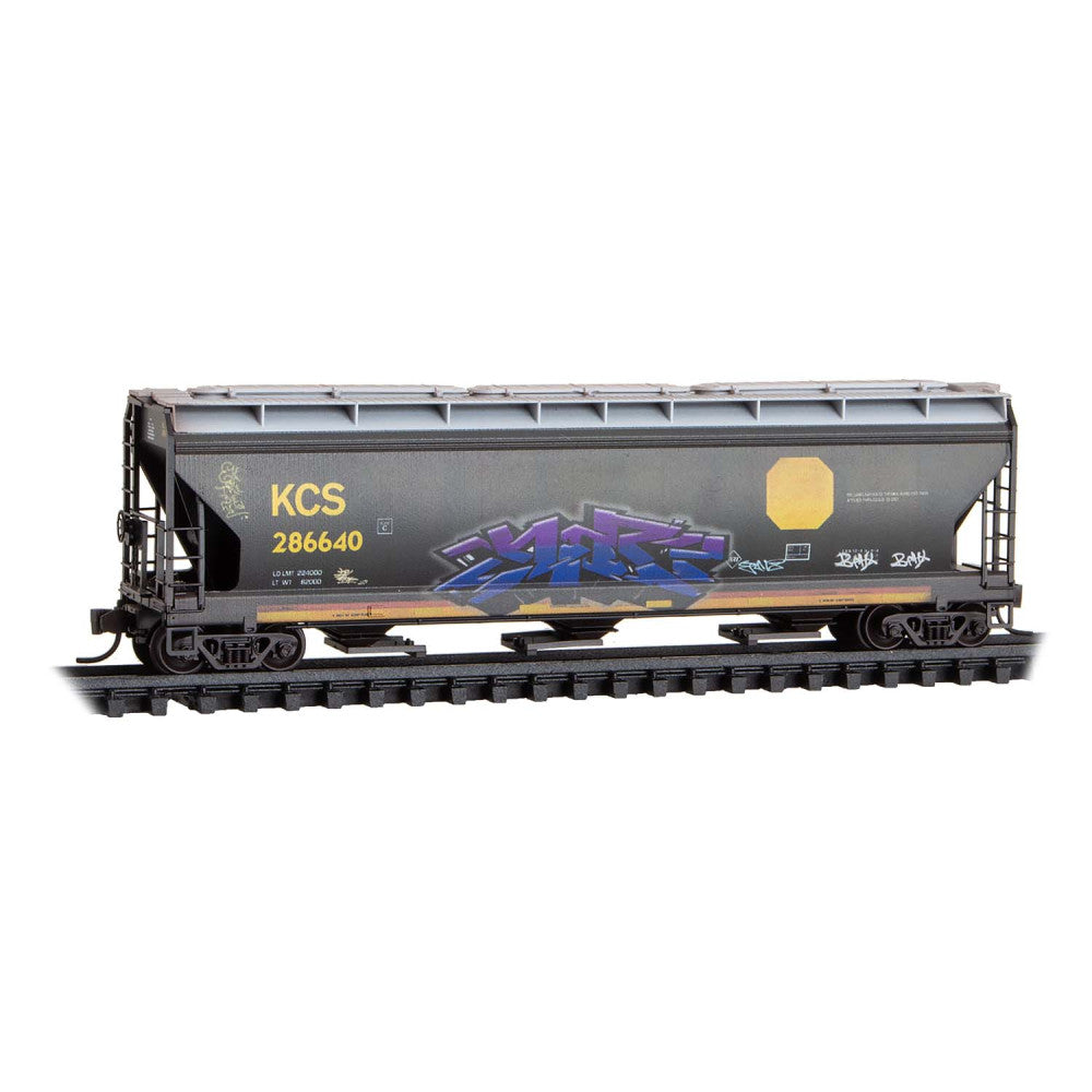 Micro-Trains, 983 05 097, N Scale, 3-Bay Covered Hoppers, KCS, Weathered, 3-Pack