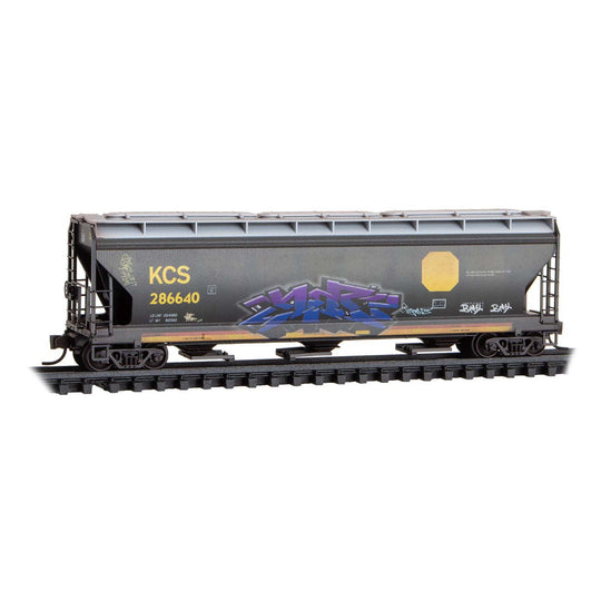 Micro-Trains, 983 05 097, N Scale, 3-Bay Covered Hoppers, KCS, Weathered, 3-Pack