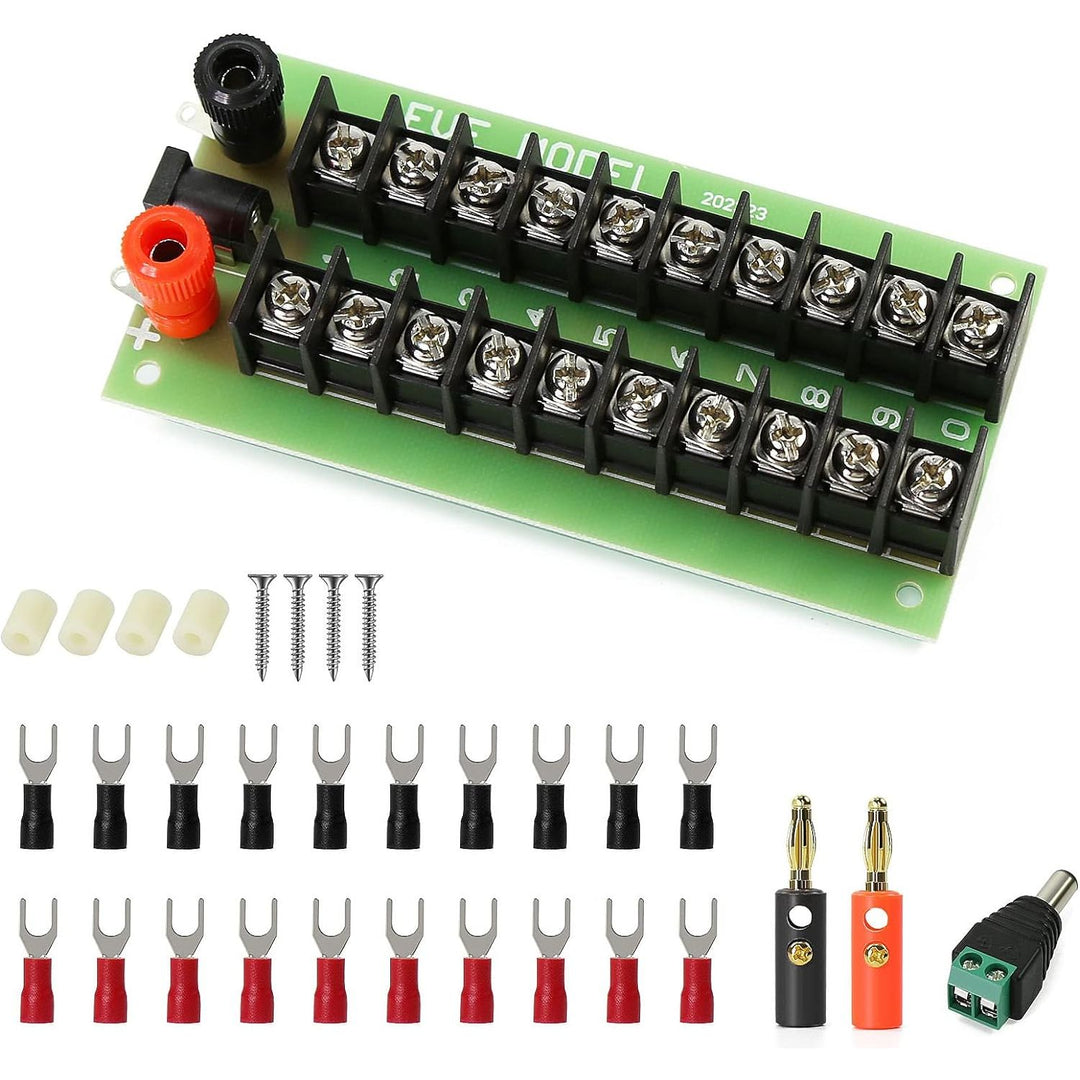 Evemodel,PCB005 1X Power Distribution Board 3 Inputs 2 x 10 Outputs for DC AC Voltage