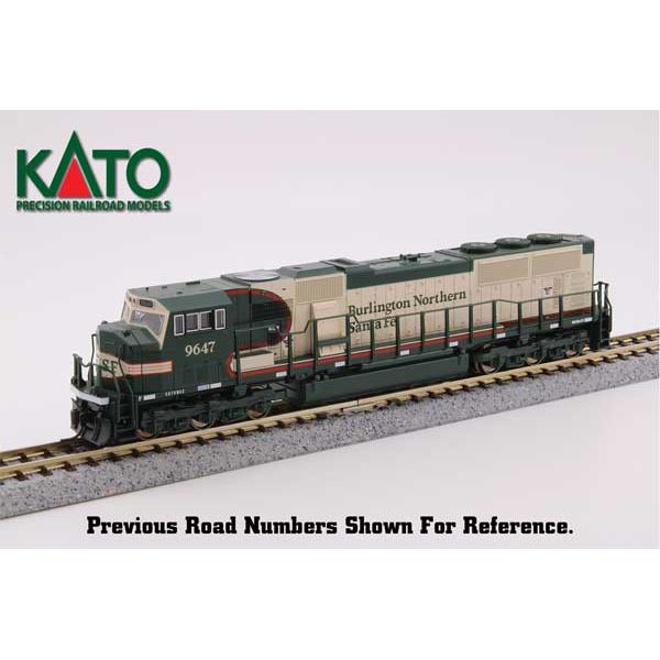 Kato, N Scale, 176-6503, EMD SD70MAC With Cab Headlight, Burlington Northern Santa Fe, #9647