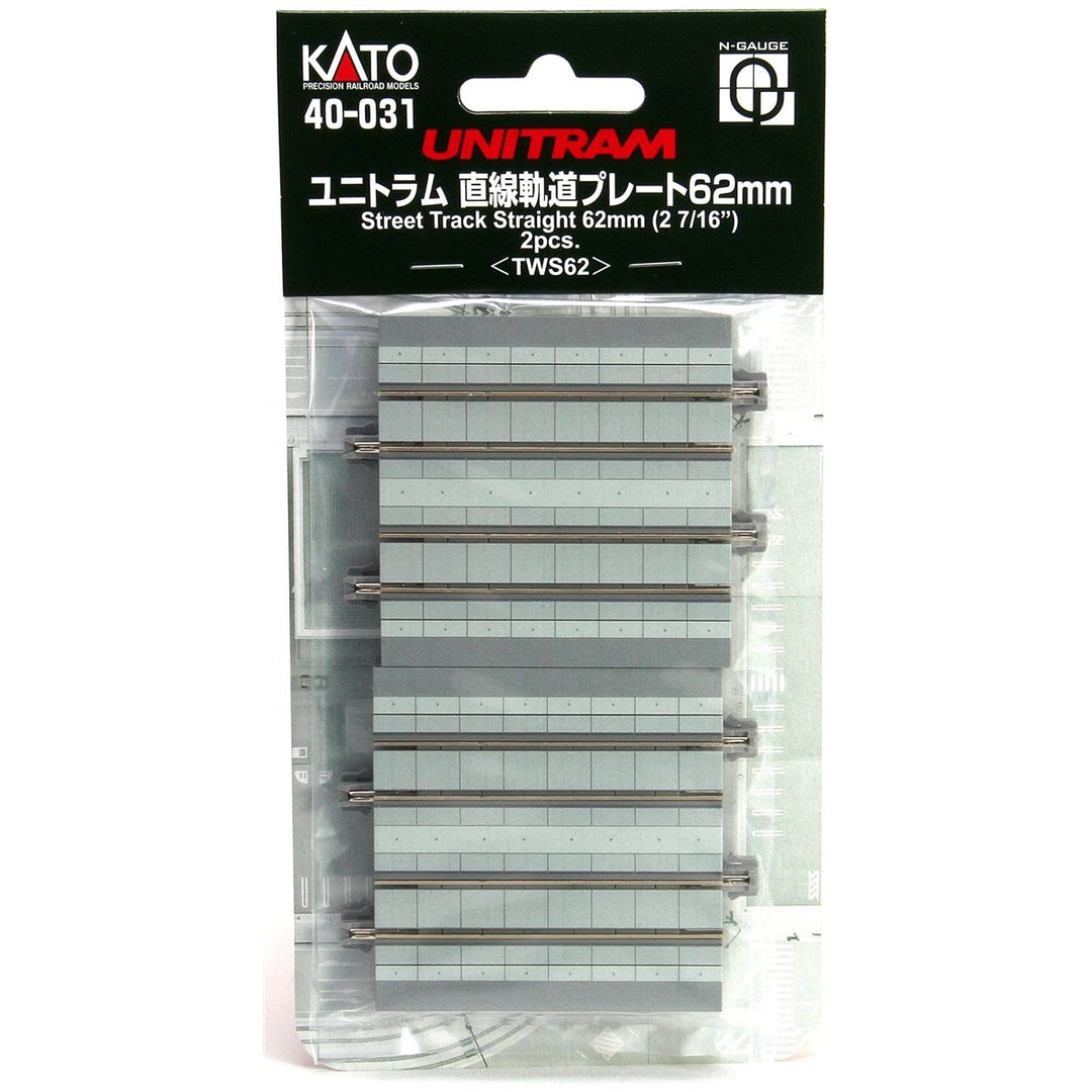 Kato, N Scale, 40-031, Unitram Straight Street Track, 62mm (2 7/16, (2)