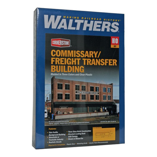 Walthers Cornerstone, HO Scale, 933-3173, Commissary/Freight Building Kit