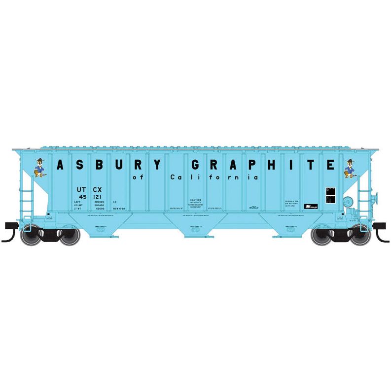 Atlas Trainman, 20 005 455, HO Scale, Thrall 4740 Covered Hopper, Asbury Graphite UTCX, #45122