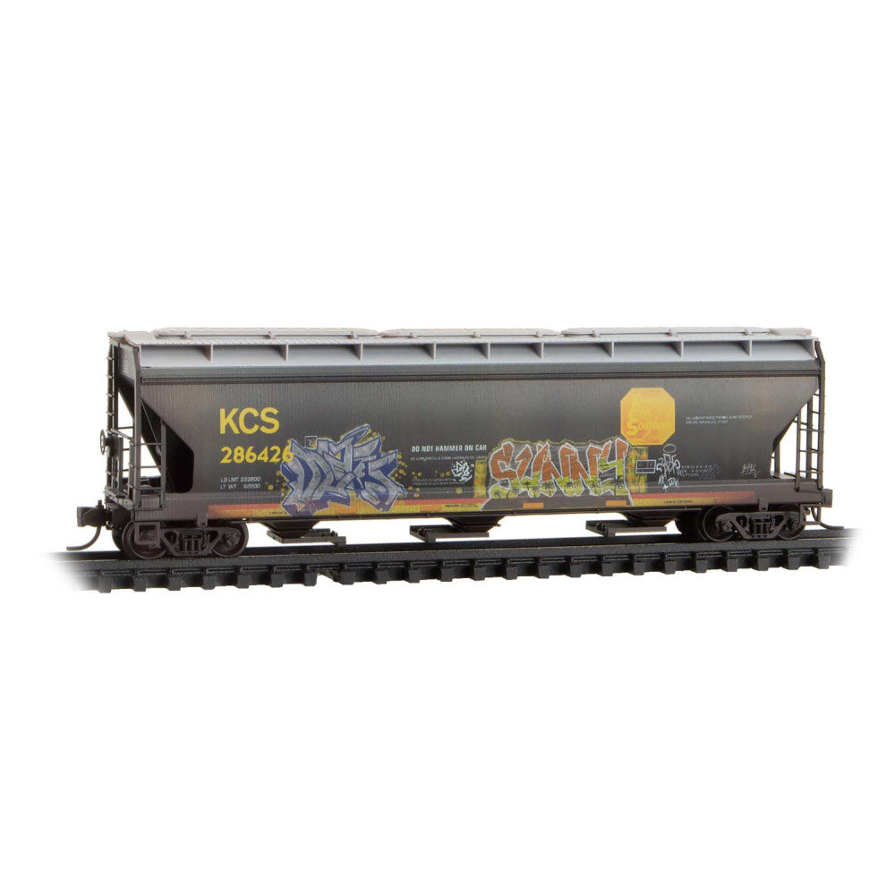 Micro-Trains, 983 05 097, N Scale, 3-Bay Covered Hoppers, KCS, Weathered, 3-Pack