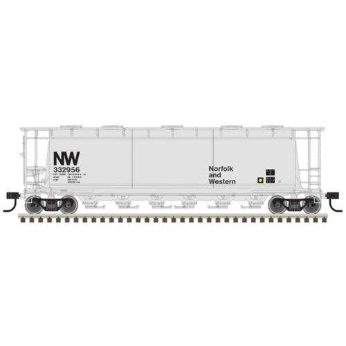 Atlas MasterLine, HO  Scale, 20007192, 6-Bay Cylindrical Hopper, Norfolk & Western, #332964