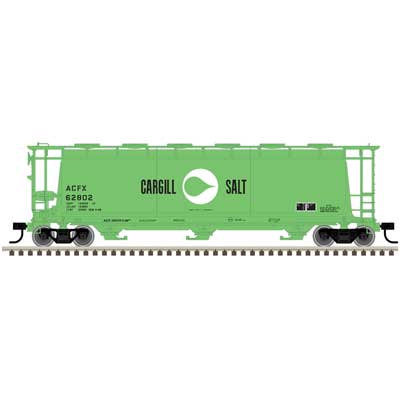 Atlas MasterLine, HO  Scale,' 20007171, 6-Bay Cylindrical Hopper ,Cargill Salt, #62802