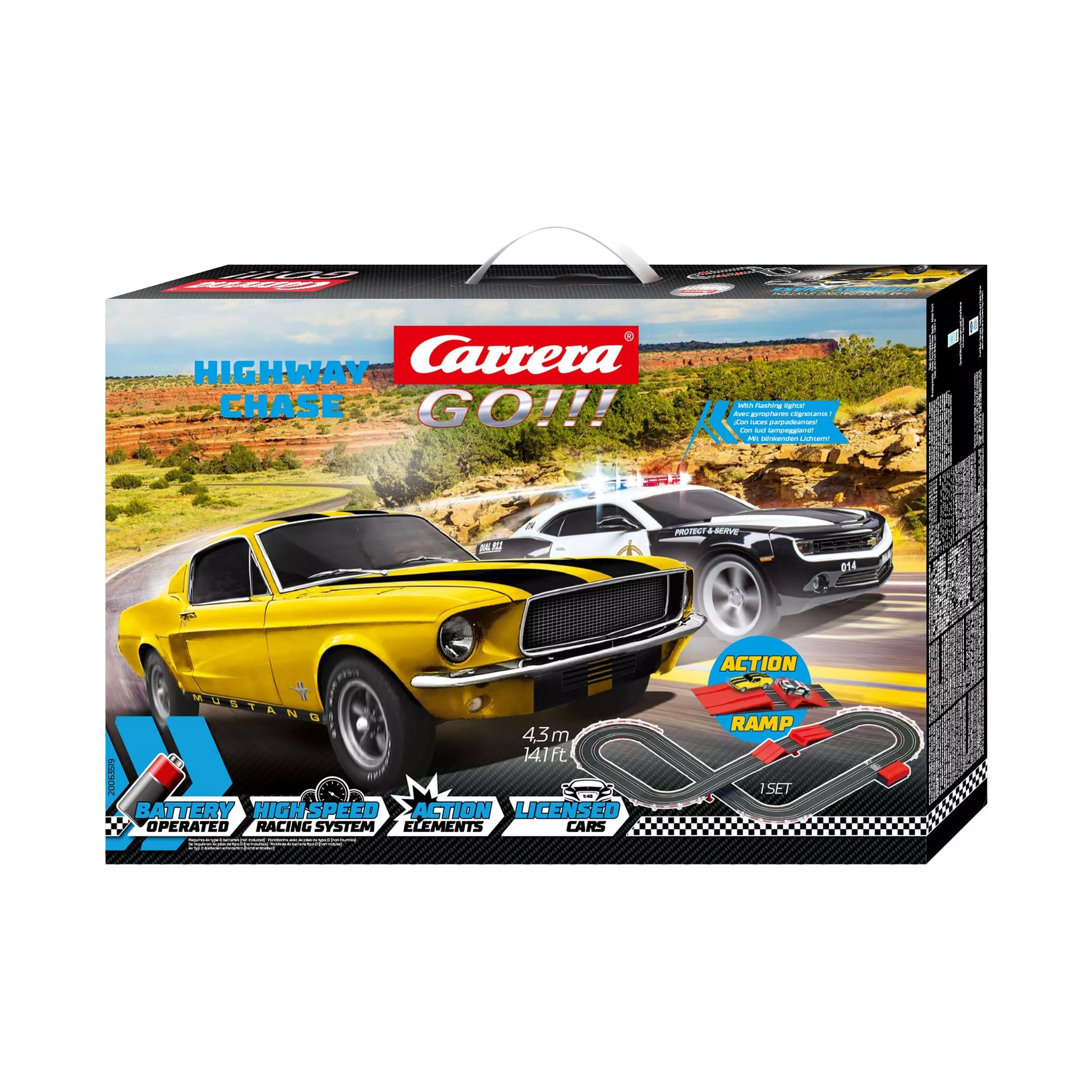 Carrera, 20063519, Carrera GO!!!, Highway Chase Slot Car Racing Set, Battery Operated, w/Jump Ramp