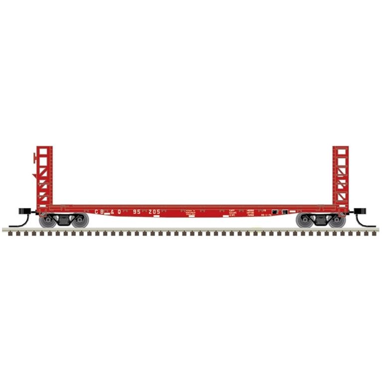 Atlas Master Line, N Scale, 50005792, 48' GSI Bulkhead Flat Car, Burlington, #95205