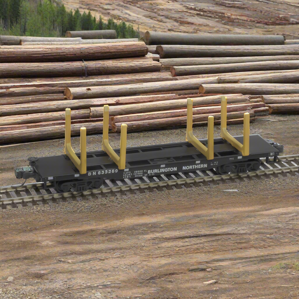 Atlas, 50006283, N Scale, 45' Logging Flatcar Master, Burlington Northern, #633008